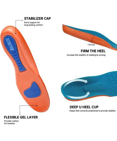 Buy Plantar Fasciitis Insoles | Cushioned Arch Support Shoe Inserts for Men & Women | Memory Foam Foot Arch Supports Pink (Men 6-6.5 | Women 8-8.5 - Buy Online on GoSupps.com