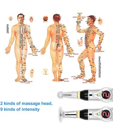 Electronic Acupuncture Pen | Electric Body Massager with 3 Heads & 9 Vibration Modes - International Shipping Available - Buy Online on GoSupps.com