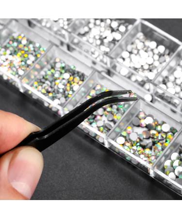 Wugongshan Nail Art Rhinestones Set with Picker Pen and Tweezers - AB Shiny Crystals for Nails, Face, Teeth - DIY Crafts - Buy Online on GoSupps.com