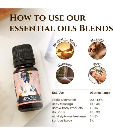 Unwind with Calming Stress Relief Essential Oil Blend - Bergamot, Sweet Orange, Ylang Ylang, Pink Grapefruit, Patchouli - 10ml - Buy Online on GoSupps.com