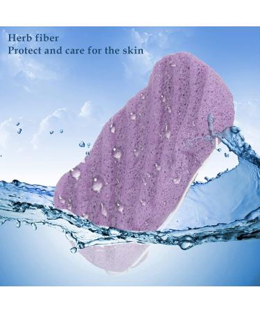 Konjac Facial Sponge Cleaner Sponge Made of Vegetable Fiber Clay Sponges for Normal Sensitive Skin Dirty Peeling Bathroom Sponge Dry Condition Long Wave (Lavender Violet) - Buy Online on GoSupps.com