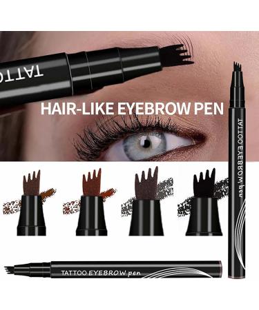 4 Points Eyebrow Pencil Eyebrow Pen Microblading liquid Eyebrow Pen Creates Lasting Make-Up Professional Natural Looking Eyebrows Daily Waterproof Eyebrow Pen Stays on 24H (Black) - Buy Online on GoSupps.com