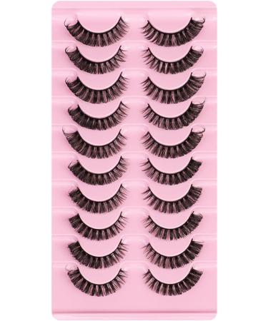 10 Pairs False Eyelashes Russian Strip Lashes False Eyelashes Natural Fluffy Wispy 3D Curly Soft Reusable Strip Lashes Extensions Thick black - Buy Online on GoSupps.com