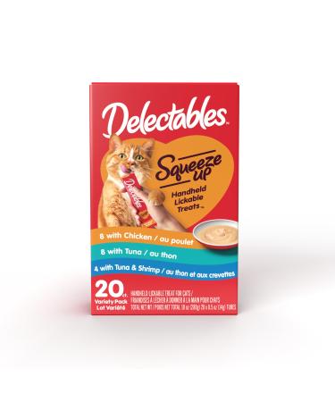 Hartz Delectables Squeeze Up Interactive Lickable Wet Cat Treats Flavour Variety 20 Pack