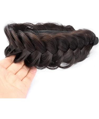 GLEDOLA Wide Messy Braided Headband with Teeth Synthetic Hair Plaited Headband High Elasticity Braids Chunky Fishtail Braided Hair Band Hairpiece for Girls Women (Dark Chocolate) - Buy Online on GoSupps.com