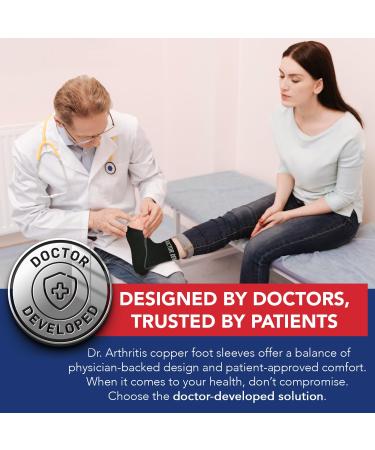 Doctor Developed Copper Ankle Compression Sleeves - Ankle Support for Women & Men - Plantar Fasciitis Sock - Ankle Support Brace for Achilles Tendonitis With Doctor Written Handbook (Black L) Black Large - Buy Online on GoSupps.com