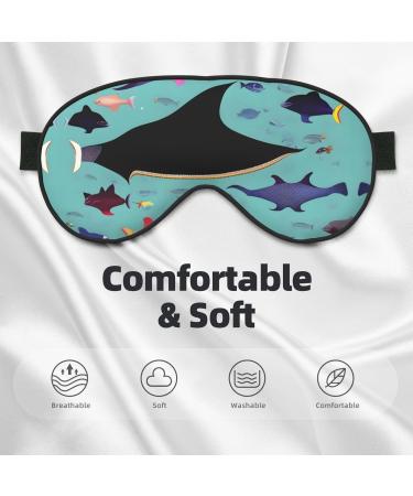 FoRes Manta Ray Fish Print Eye Mask - Light Blocking Adjustable Sleep Mask for Deep Rest | Unisex - Buy Online on GoSupps.com