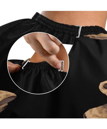 Waterproof Barber Cape - Brown Bear Design Cheetah Haircut Bib for Men & Women | Ideal Hair Cutting Cape for Professionals - Buy Online on GoSupps.com