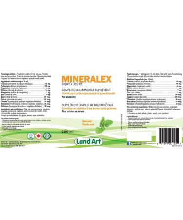 Liquid Minerals Supplement - Multi-Mineral - Calcium Potassium Magnesium Zinc - Helps Maintain Physical and Mental Wellness - 500ml - Vegan - Gluten Free - Made in Canada - Spearmint - Buy Online on GoSupps.com
