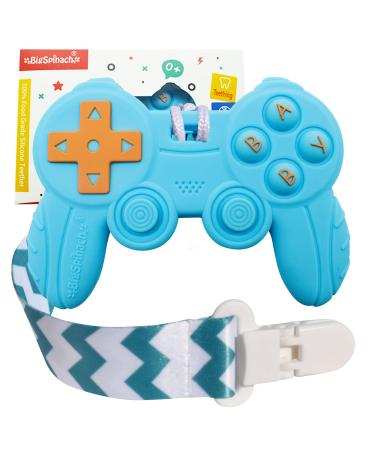 Baby Teething Toy - Game Controller Design for Happy Play and Teething Joy Blue