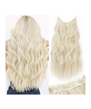 Hair Extensions 22 Inch Invisible Wire Hair Extensions 4 Clips In Natural Synthetic Long Wavy Hairpieces For Women Daily Party Hair Pieces(60) 22inch-55cm 60
