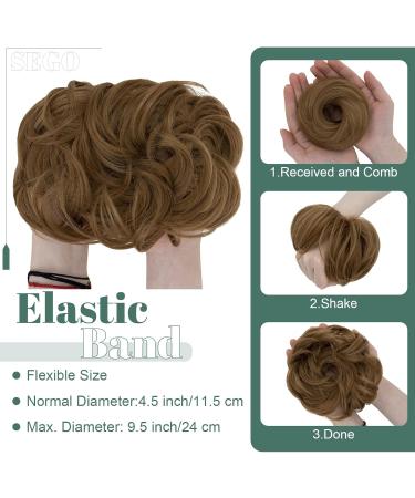 SEGO Large Bun Hairpiece with Elastic Band - Coffee Brown Hair Extensions for Women Perfect Ponytail Braid (55g) - Buy Online on GoSupps.com