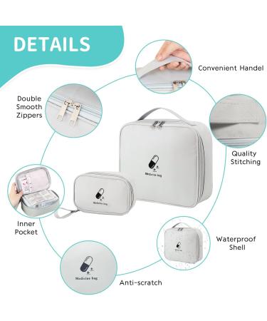 Junundjing 2-Piece Medication Bag Set | Large & Small Travel Pharmacy Bag | Waterproof First Aid Kit | Ideal for Outdoor Adventures - Buy Online on GoSupps.com