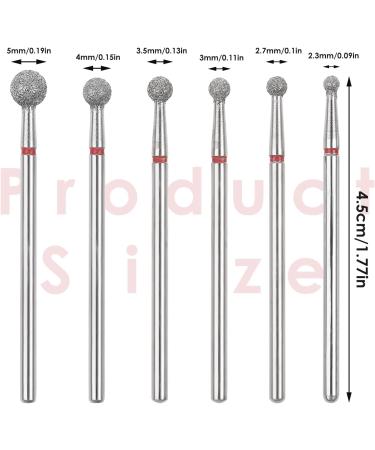 Sibba 6pcs Cuticle Drill Bit Set Flame Stainless Steel Bit with Case Manicure Pedicure Diamond Drill Polishing File Grinding Heads Tools Metal Professional Carbide Remover Bits Acrylic Gel Nails Round 6pcs Round End - Buy Online on GoSupps.com