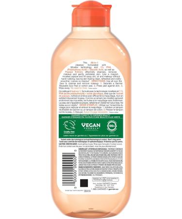 Garnier Gentle Peeling Micellar Water and Face Cleanser with 1% PHA and Glycolic Acid Face Exfoliant Facial Cleanser and Makeup Remover 400ml - Buy Online on GoSupps.com