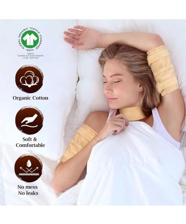 Organic Cotton Castor Oil Pack for Liver Detox Thyroid Support & Insomnia Relief - Reusable Flannel Wrap for Neck Belly Knee & Breast - Khaki - Buy Online on GoSupps.com