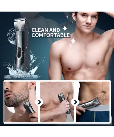KENSEN Electric Groin Hair Trimmer for Men - Rechargeable Ball Shaver Groomer with Ceramic Blade Heads - Waterproof Clippers for Male Pubic Hair - Buy Online on GoSupps.com