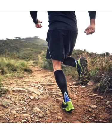 2 Pairs Compression Socks for Men & Women - Graduated Athletic Fit for Travel, Running, Nurses - Speed Up Recovery, Boost Stamina - Black/Grey L-XL - Buy Online on GoSupps.com