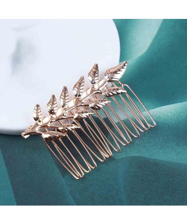 Yheakne Boho Leaf Hair Comb Gold Hair Comb Barrette Metal Leaf Side Comb Headpieces Decorative Head Comb Headwear Branch Leaf Hair Piece Bride Hair Accessories for Women and Girls (Gold) - Buy Online on GoSupps.com