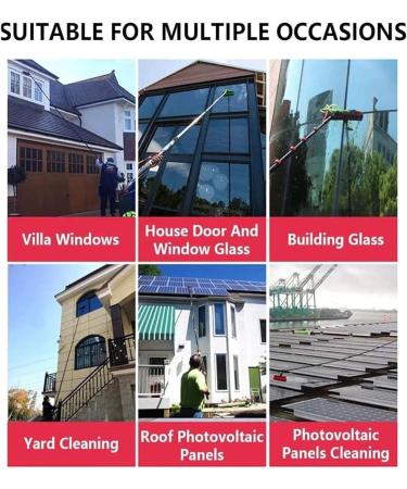 Window Cleaning Water-Fed Pole 3.6m-7.2m Window Telescopic Cleaning Brush with 4 Water Outlets and 55cm Brush Head Adjustable 180 Angle Save Time and Energy for Photovoltaic Panels - Buy Online on GoSupps.com
