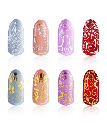 108Pc 3D Silver Flower Nail Art Stickers Decals - DIY Decoration Tools - Buy Online on GoSupps.com