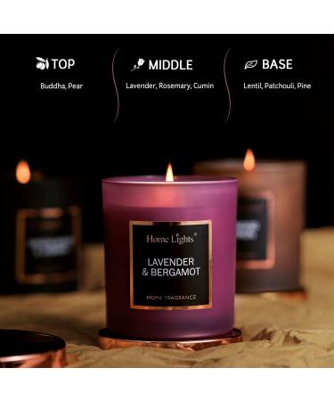 Scented Soy Candles - 35 Hour Burn Time | Natural Wax Home Fragrance Gift for Men & Women | Lavender & Bergamot - Buy Online on GoSupps.com