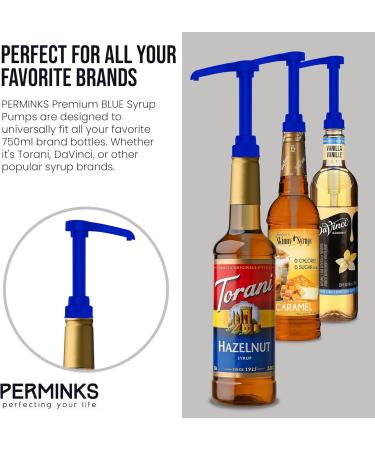 PERMINKS Lot de 6 pompes sirop de qualit sup rieure compatibles avec les bouteilles Torani de 750 ml sirops Davinci Distributeur de sirop sans d versement sans obstruction pour vanille c ne de Bleu 1 Fl Oz (Pack of 6) - Buy Online on GoSupps.com