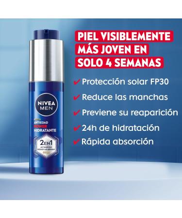 LEVEL MEN NIVEA MEN POWER 2in1 antispot and antiwrinkle moisturizer antiaging face cream with FP30 protection sunscreen with Luminous 630 and hyaluronic acid 50 ml - Buy Online on GoSupps.com