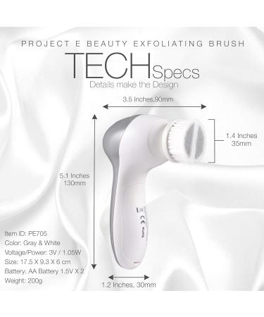 Project E Beauty Portable Electric Facial Brush - 360 Rotating Face Cleanser with 3 Exfoliating Brush Heads for Men & Women | International Shipping Available - Buy Online on GoSupps.com