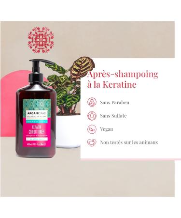 ARGANICARE | Shampoo 400 ML + Conditioner 400 ML + Keratin Serum 100 ML | Intensely Regenerates Hair | Prevents & Treats Split Ends | Soft & Shiny Hair - Buy Online on GoSupps.com