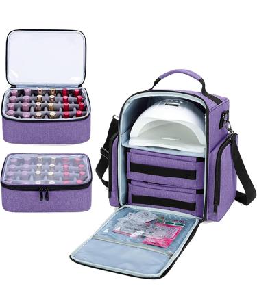  Bexdug Nail Polish Organizer Case Double Layer Nail Polish Holder Holds 48 Bottles | Nail Polish Travel Organizer Nail Polish Organizer - Buy Online on GoSupps.com