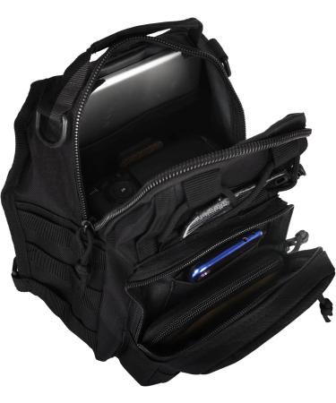 YAKEDA Tactical EDC Backpack - Military Sling Shoulder Bag for Travel & Outdoor Hiking (Black) - Buy Online on GoSupps.com