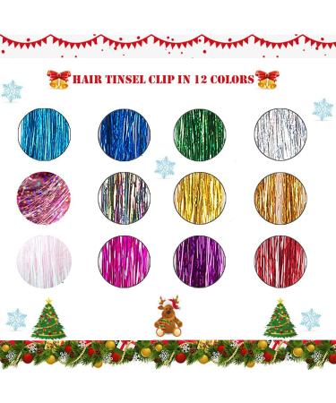 Angels Beauty Hair Tinsel Strands Kit - 48 Inches - 12 Colors - Glitter Hair - Heat Resistant - 2400 Pieces - Buy Online on GoSupps.com