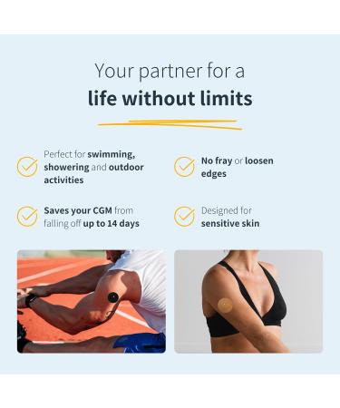 MySWeetStich - 10 Pack Freestyle Libre 3 Plaster | Skin-Friendly Waterproof & Breathable | Made in Germany | Beige 60mm with Ventilation Hole - Buy Online on GoSupps.com