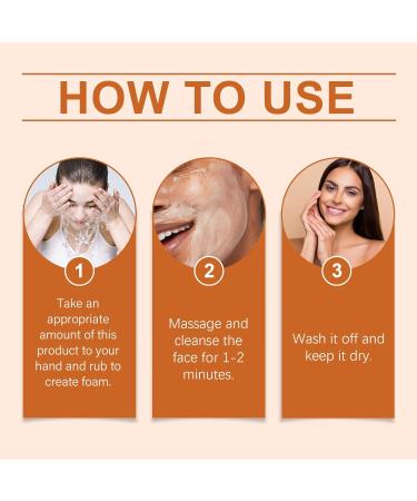  homomdy Papaya facial cleanser gentle exfoliating facial cleanser with vitamin C for an even skin tone moisturizing cleanser for dry skin deep pore cleansing non-shrinking - Buy Online on GoSupps.com