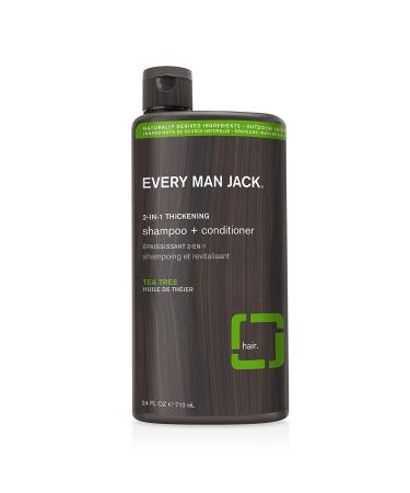 Every Man Jack 2-in-1 Thickening Shampoo + Conditioner - Coconut, Aloe, Tea Tree - 24oz - Natural Ingredients, No Harmful Chemicals - Buy Online on GoSupps.com