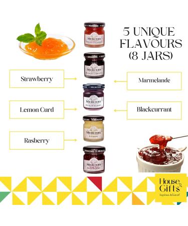 Jams & Marmalade Preserves Tasting Hamper Selection Gift Set With 8x 38g Jars | Gourmet Gifts for Mum Dad Elderly People Jam Lovers Classic Preserves - Buy Online on GoSupps.com