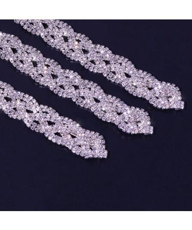 Stonefans 3pc Rhinestone Braid Headband Set - Silver Crystal Jewelry for Women | Hip Hop Hair Accessories for Costume Party - Buy Online on GoSupps.com