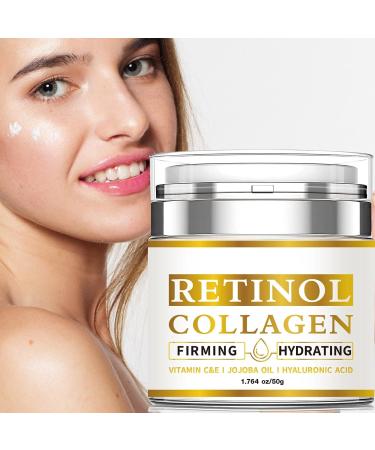 Retinol Cream for Face Anti-Aging Day & Night Facial Moisturizer with Collagen and Hyaluronic Acid for Elasticity Tightening and Firming Skin Care Reduces Fine Lines Wrinkle and Dryness - Buy Online on GoSupps.com