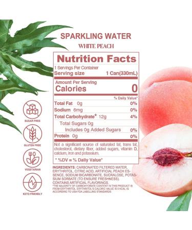 GENKI FOREST White Peach Sparkling Water 11.15 fl oz Cans (Pack of 24) - Buy Online on GoSupps.com