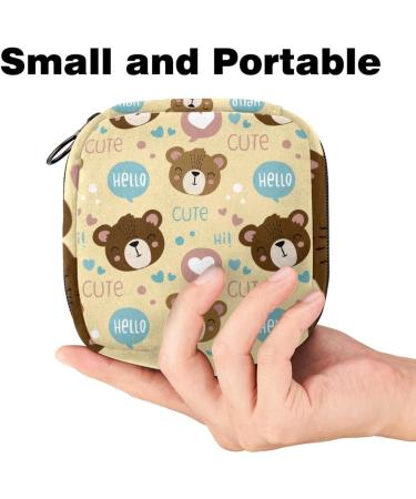 Shop Cute Cartoon Bear Storage Bags for Women - Large Menstrual Cup Cylinder with Zipper - Multi-Colored Inserts & Tampon Organizer - Buy Online on GoSupps.com