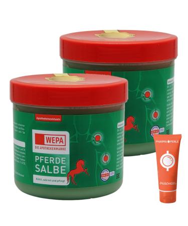 Pharma pearl Wepa horse ointment 2x 500 ml i cooling warming and skin care i for muscle relaxation I sore muscles i spar-set plus give-away (horse ointment 2x)