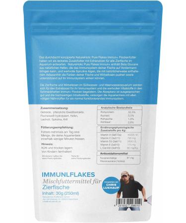 NatureHolic Pure Flakes - Immun+ - In flake form - Supplementary food for all ornamental fish in the aquarium - Extra for your immune system - Made in Mannheim - Buy Online on GoSupps.com