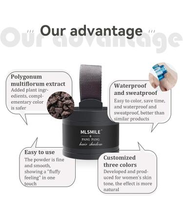 Root Touch Up Powder Hairline Powder Instant Hair Loss Concealer Hair Powder for Thinning Hair Hair Powder Women Windproof & Sweatproof Hair Root Concealer (Black) - Buy Online on GoSupps.com