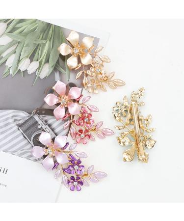 inSowni 4 Pack Luxury Glitter Butterfly Metal French Barrettes for Women Girls - Sparkly Jeweled Gems Crystals Rhinestones Hair Clips (4PCS S3) - Buy Online on GoSupps.com