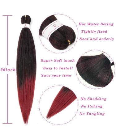 Beyond Beauty 26Inch 8Pack/Lot Pre Stretched Braiding Hair Extensions EZ Briads Hot Water Setting Yaki Braiding Hair(T1B-Bug) 8Packs-26Inch T1B-Bug - Buy Online on GoSupps.com