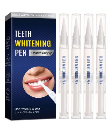 Teeth Whitening Pen 4 Pack, Brighten Your Smile in Just 1 Week with Tooth Whitening Pens  Fast, Gentle, Enamel Safe 35% Carbamide Peroxide Whitening Gel for White Teeth in Mess Free Applicator Pens