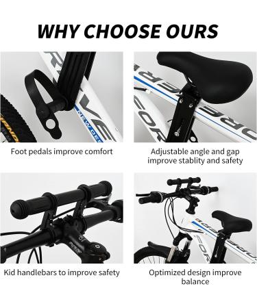 Kids Bike Seat | Detachable Front Mounted Child Bicycle Seat with Handlebar Attachment and Foot Pedals | Compatible with Adult Mountain Bikes | Ages 2-5 - Buy Online on GoSupps.com