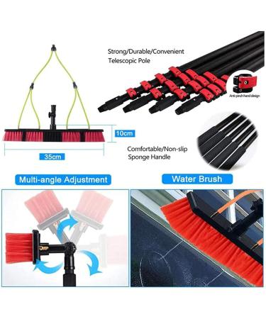Outdoor Window Cleaning Poles Panel Cleaning 3.6-7.2M Water Fed Telesbrush Aluminum Alloy Extendable Cleaner Conservatory Roof Cleaning Tools/30Cm Brush Head/3.6 M/11.8 Ft/ 5.4 M/17.7 Ft - Buy Online on GoSupps.com