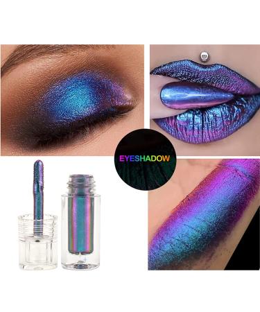 Swaqanry Liquid Chameleon Eyeshadow Set - Intense Multicolor Shifting Holographic Glitter Eyeshadows for Multi-Dimensional Eye Looks - Long-lasting and Vibrant Multi chrome Shades in Blue Purple - Buy Online on GoSupps.com